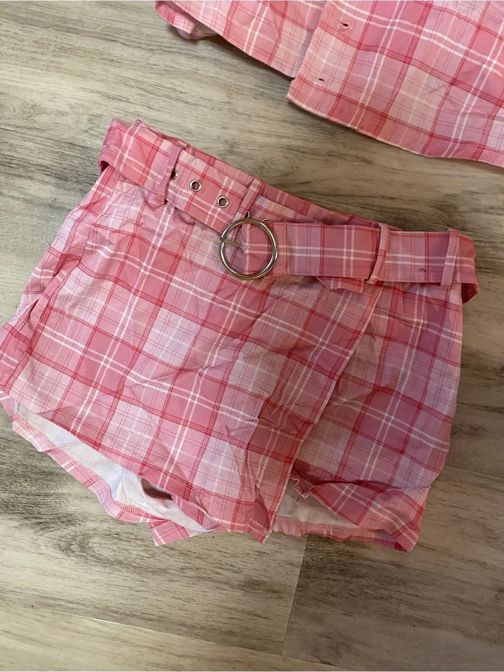 Dolls Kill x The Powerpuff Girls Pink Plaid Two piece skort set